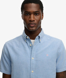 Superdry Preppy Oxford Short Sleeve Shirt - Sky Blue Chambray