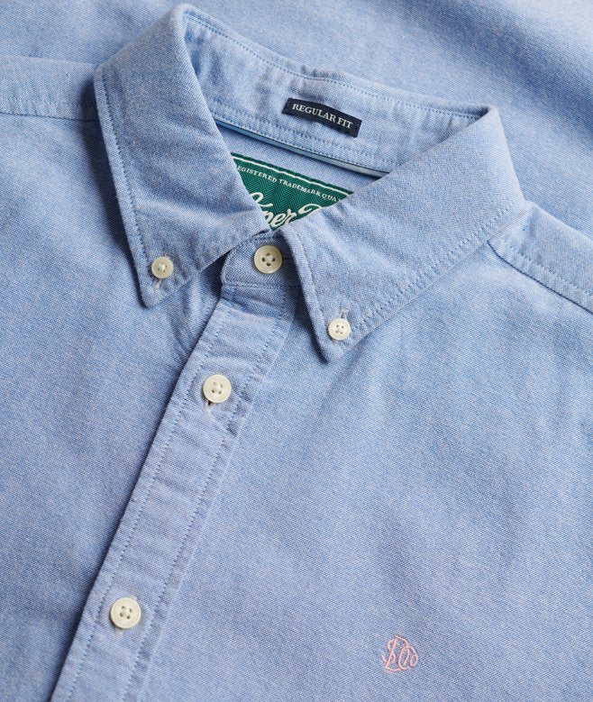 Superdry Preppy Oxford Short Sleeve Shirt - Sky Blue Chambray