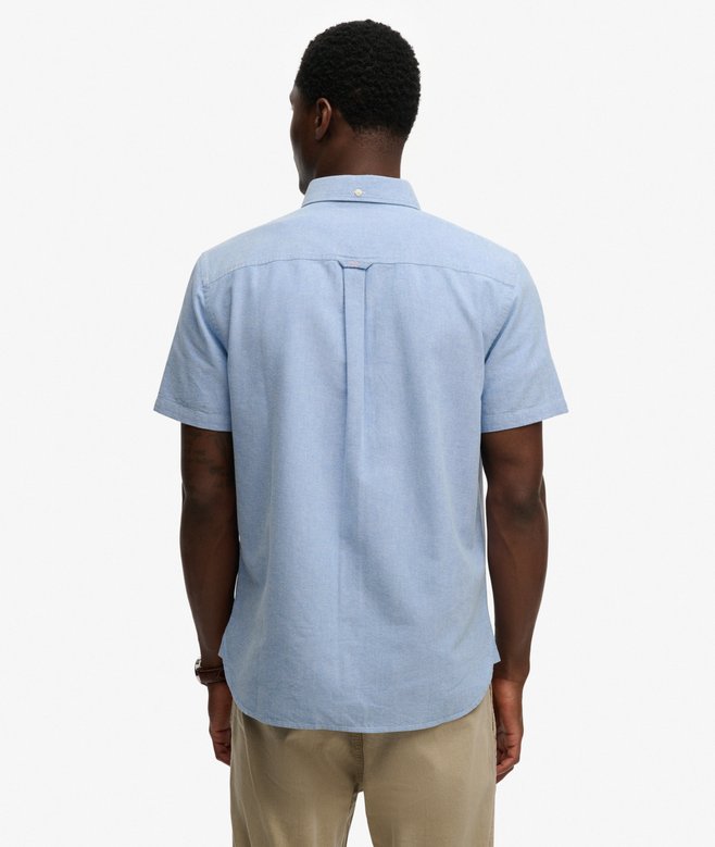Superdry Preppy Oxford Short Sleeve Shirt - Sky Blue Chambray