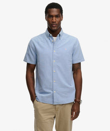 Superdry Preppy Oxford Short Sleeve Shirt - Sky Blue Chambray