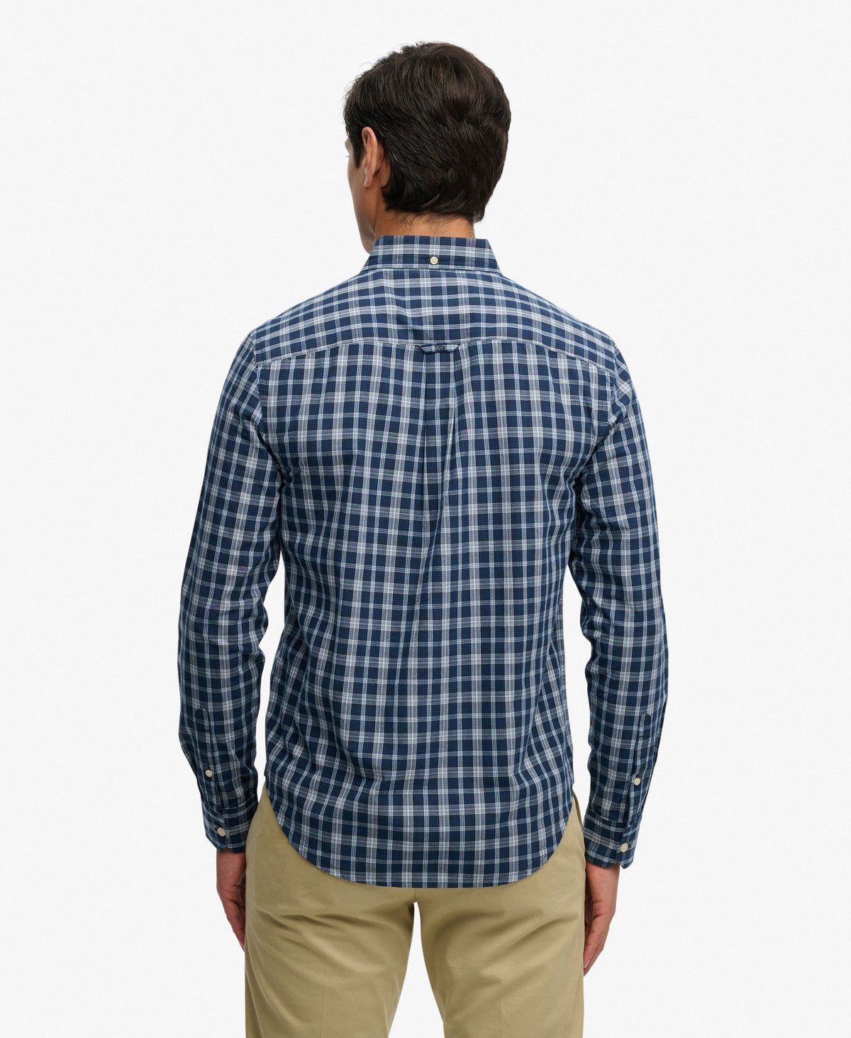 Superdry Preppy Poplin Long Sleeve Shirt - Wainscott Navy Check