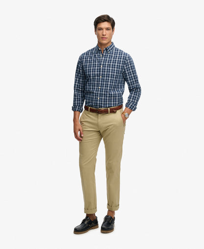 Superdry Preppy Poplin Long Sleeve Shirt - Wainscott Navy Check