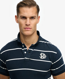 Superdry Vintage Stripe Jersey Polo Shirt - Navy Stripe