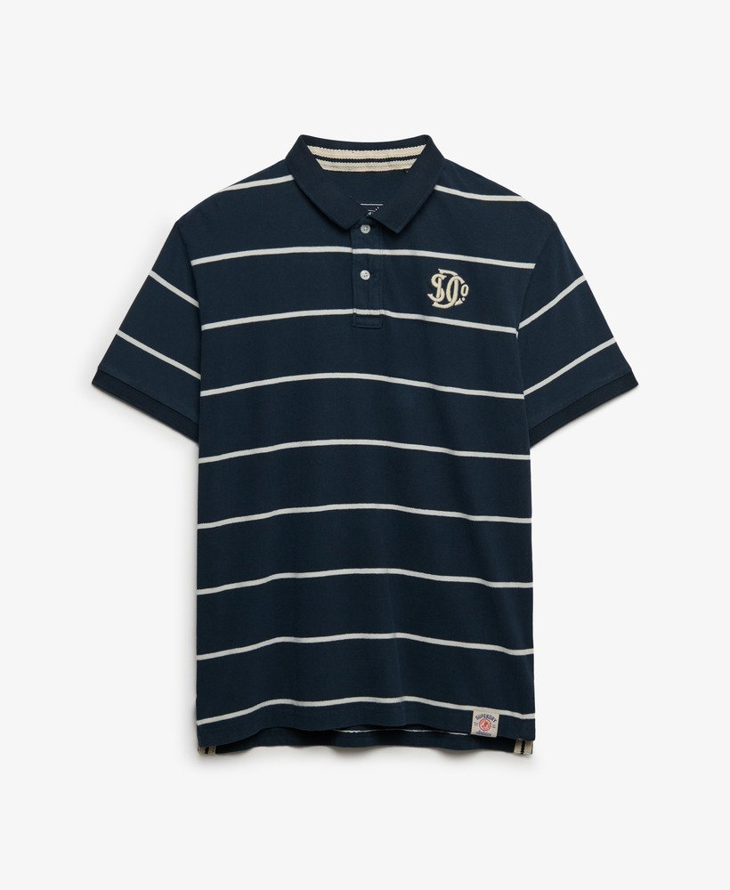 Superdry Vintage Stripe Jersey Polo Shirt - Navy Stripe