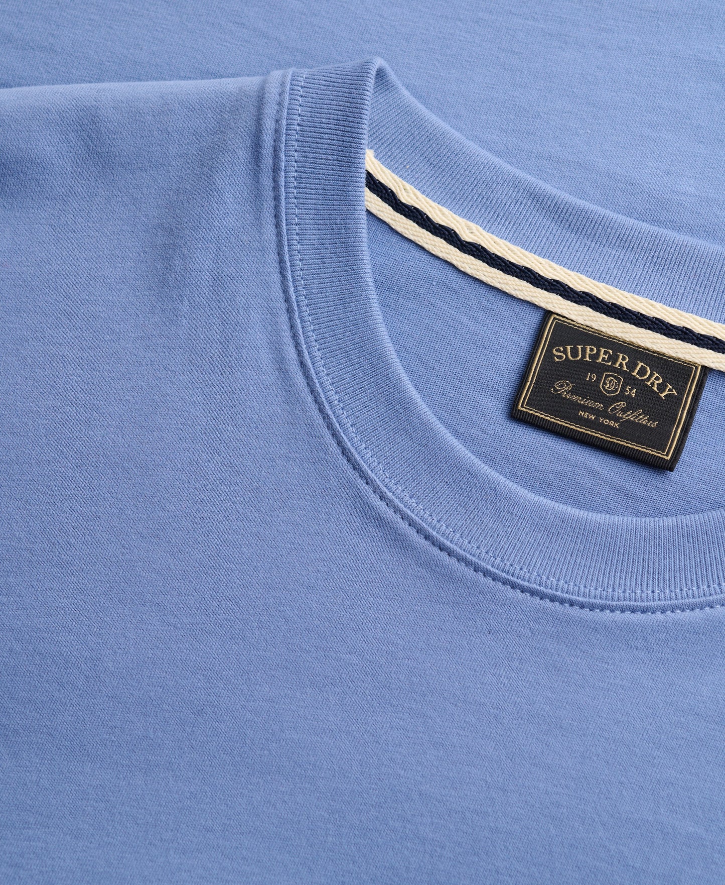 Superdry Essential Stacked Logo Embroidered T-Shirt - Colony Blue/Mid Blue