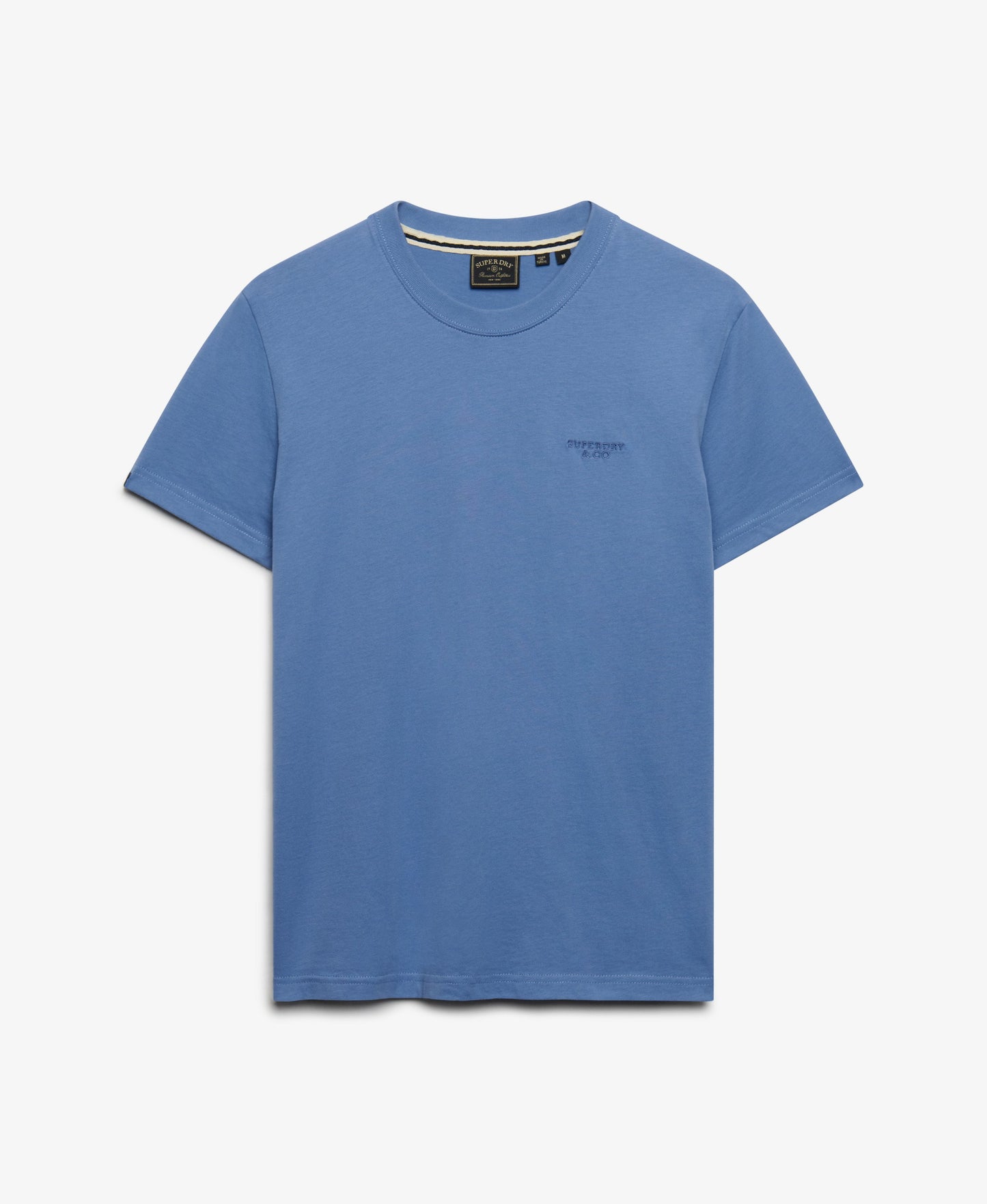 Superdry Essential Stacked Logo Embroidered T-Shirt - Colony Blue/Mid Blue