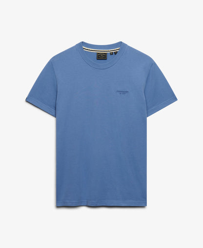 Superdry Essential Stacked Logo Embroidered T-Shirt - Colony Blue/Mid Blue