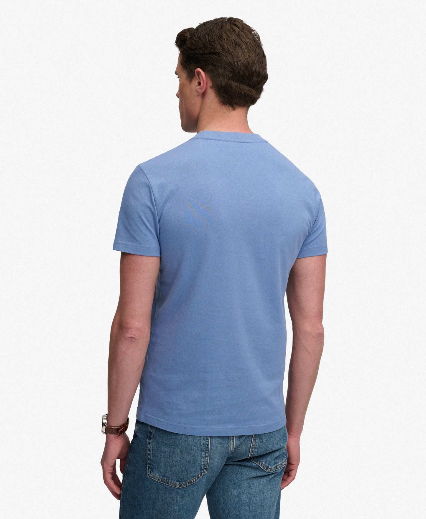 Superdry Essential Stacked Logo Embroidered T-Shirt - Colony Blue/Mid Blue