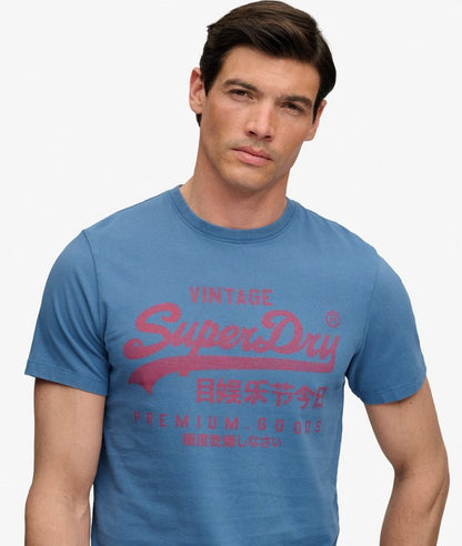 Superdry Vintage Logo Classic T-Shirt - Wedgewood Blue