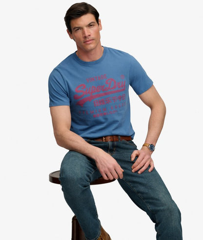Superdry Vintage Logo Classic T-Shirt - Wedgewood Blue