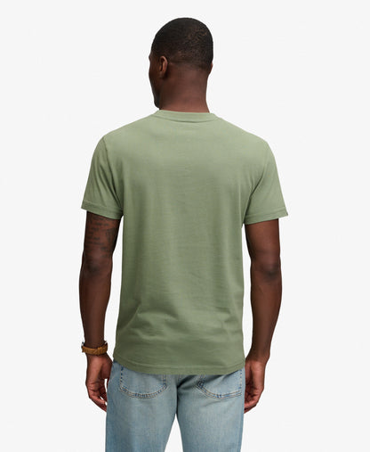 Superdry Essential Serif Logo Embroidered T-Shirt - Laurel Khaki/Chalk