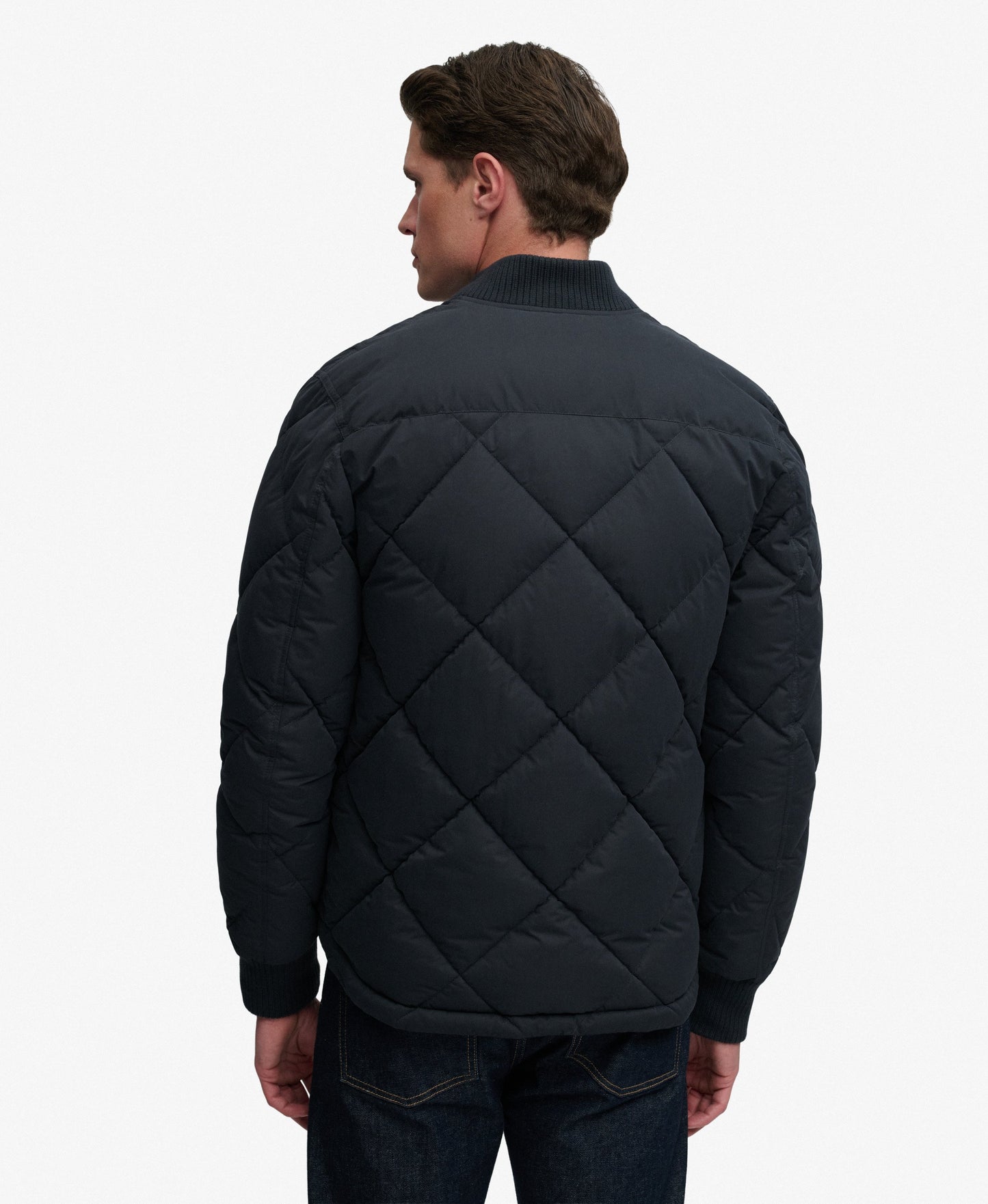 Superdry Diamond Quilt Jacket - Vulcan Navy