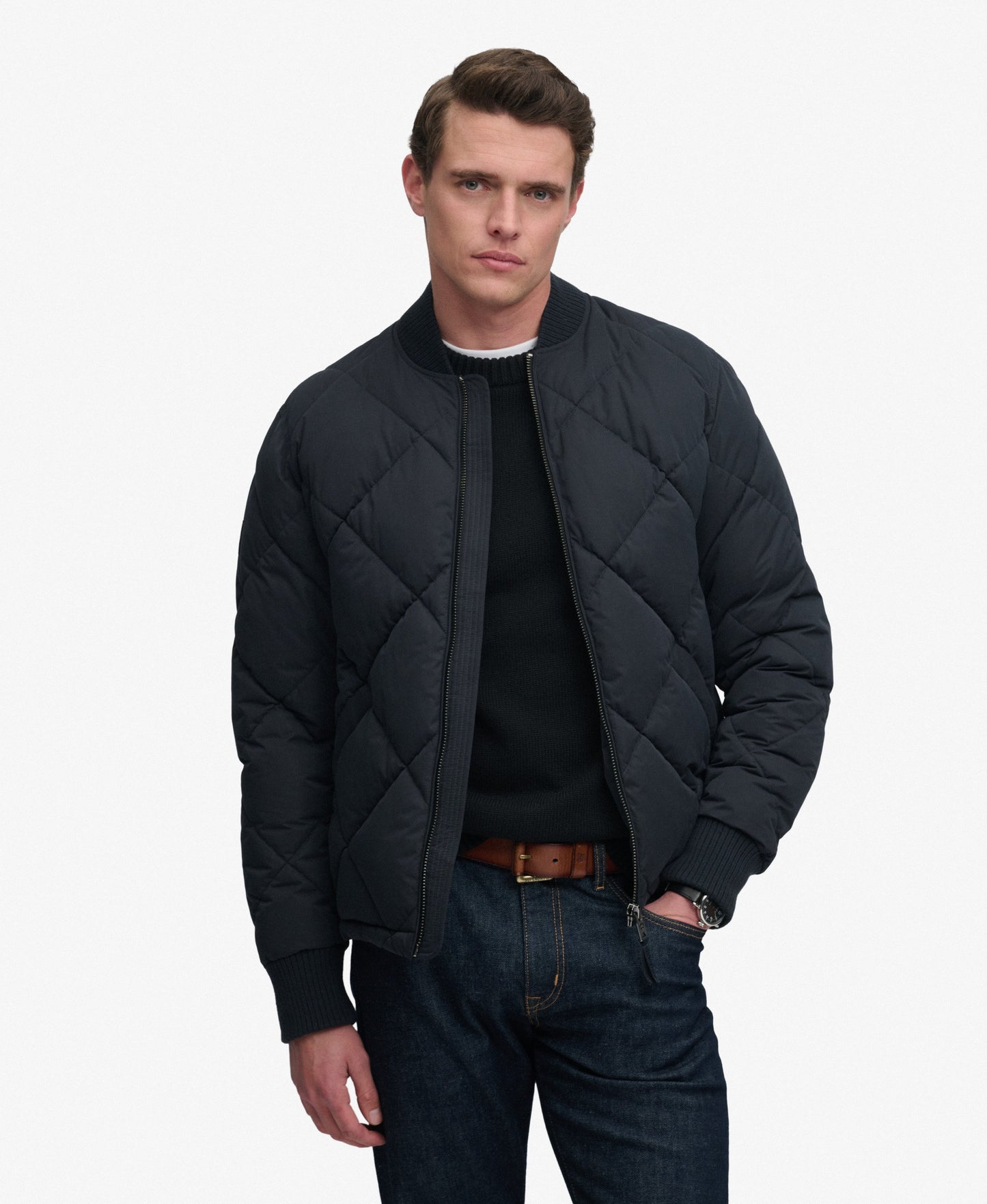 Superdry Diamond Quilt Jacket - Vulcan Navy