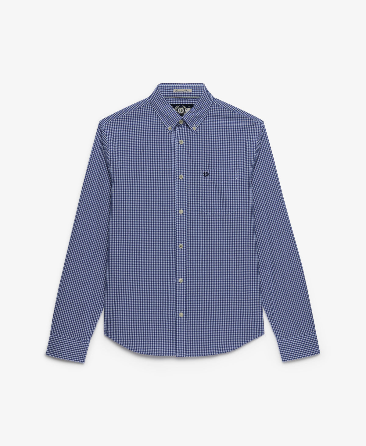 Superdry Preppy Poplin Long Sleeve Shirt - Montauk Navy Gingham