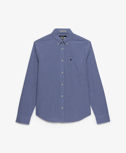 Superdry Preppy Poplin Long Sleeve Shirt - Montauk Navy Gingham