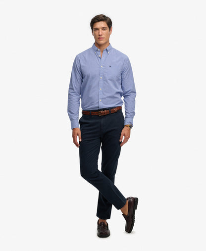 Superdry Preppy Poplin Long Sleeve Shirt - Montauk Navy Gingham