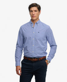 Superdry Preppy Poplin Long Sleeve Shirt - Montauk Navy Gingham