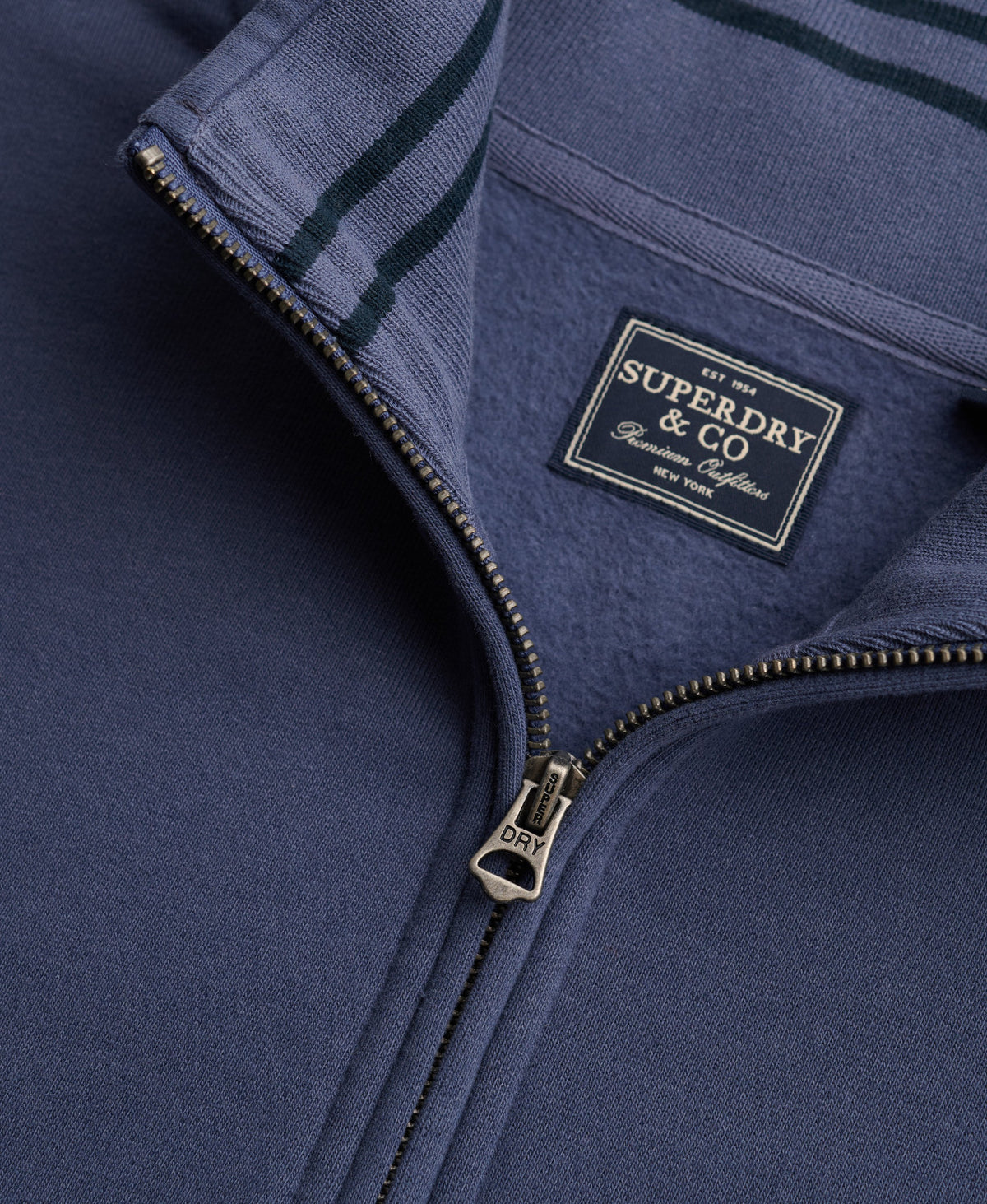 Superdry Essential Serif Logo Half Zip Sweater - Soft Navy