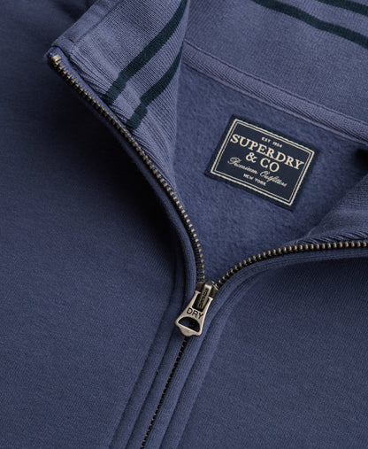 Superdry Essential Serif Logo Half Zip Sweater - Soft Navy