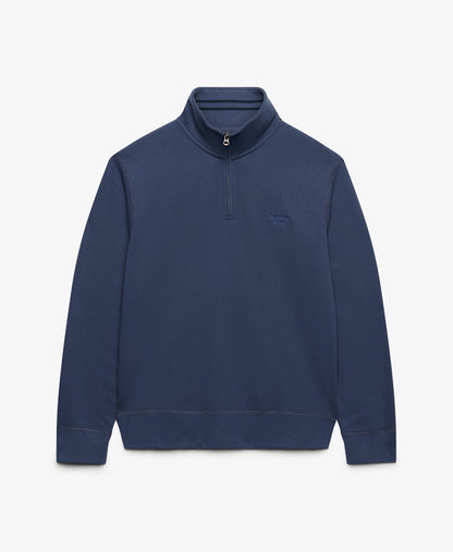 Superdry Essential Serif Logo Half Zip Sweater - Soft Navy