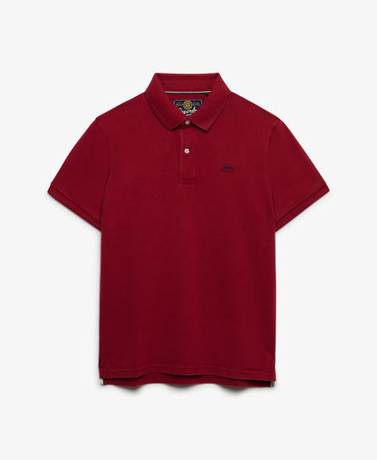 Superdry Pique Classic Polo Shirt - Red Dahlia
