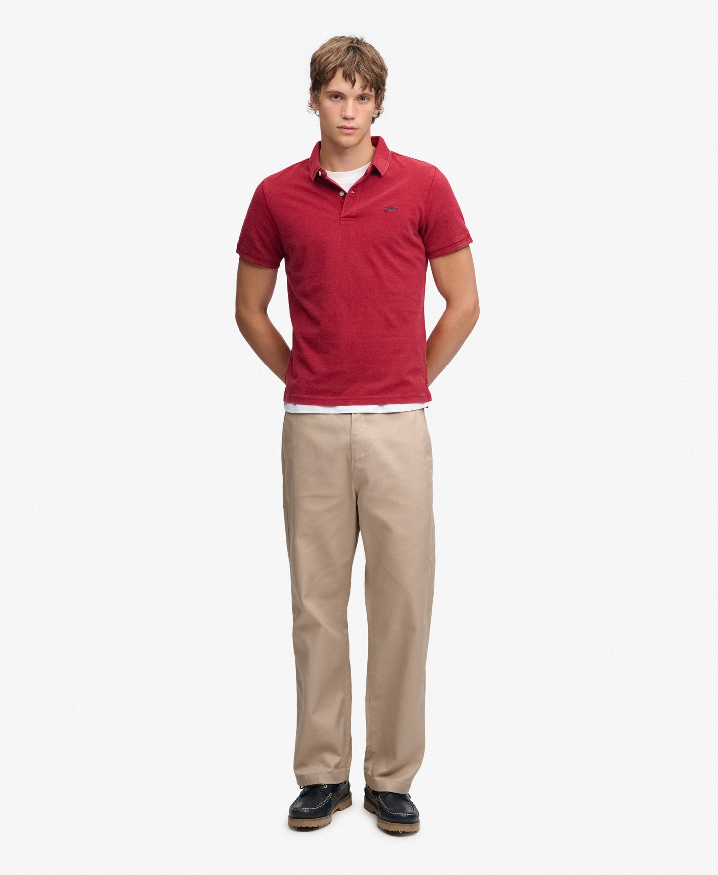 Superdry Pique Classic Polo Shirt - Red Dahlia