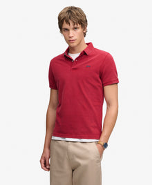 Superdry Pique Classic Polo Shirt - Red Dahlia