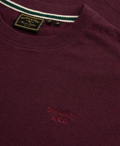 Superdry Essential Serif Logo Embroidered T-Shirt - Tawny Port/Marl Port