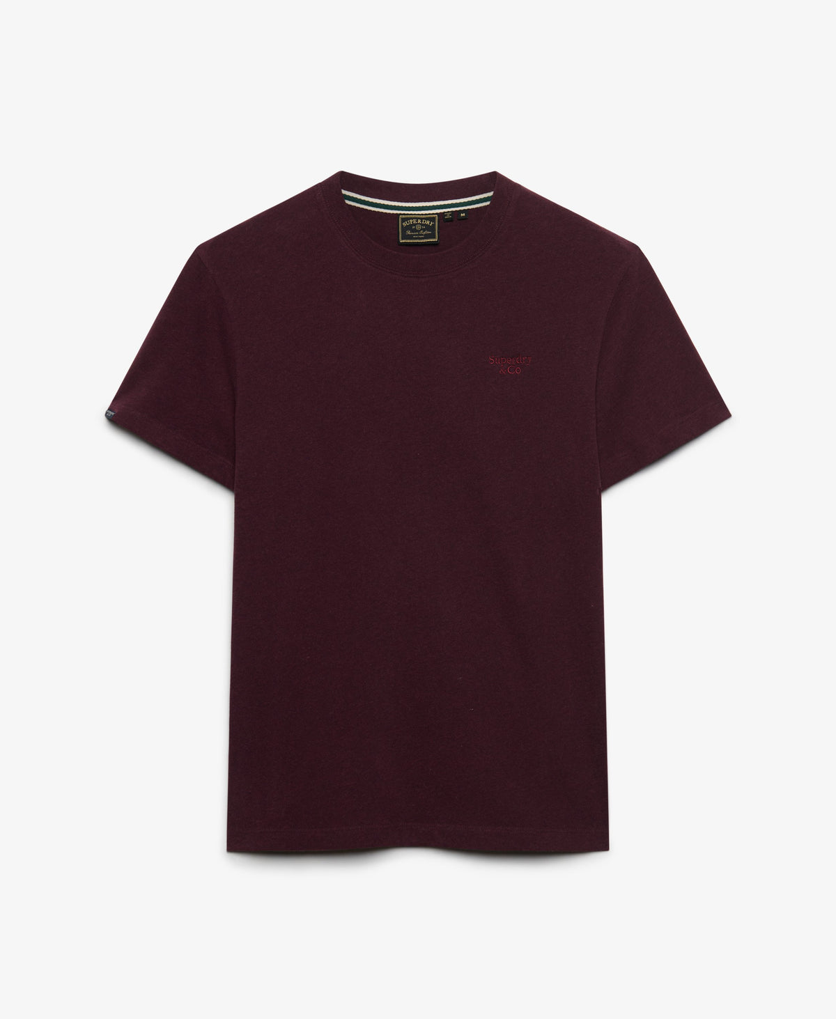 Superdry Essential Serif Logo Embroidered T-Shirt - Tawny Port/Marl Port