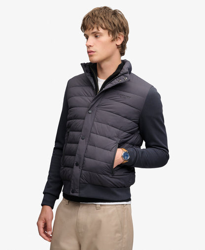 Superdry Interlock Hybrid Jacket - Charcoal