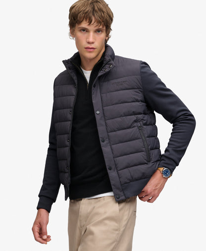 Superdry Interlock Hybrid Jacket - Charcoal