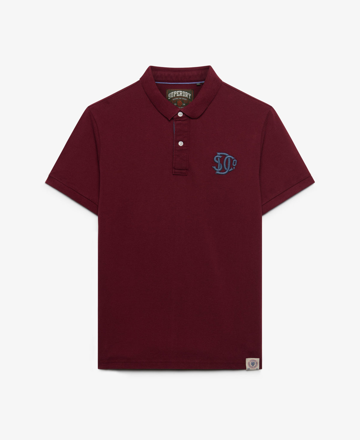 Superdry Pique Monogram Polo Shirt - Port Burgundy