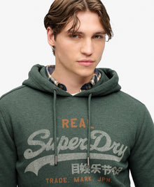 Superdry Vintage Logo Heritage Relaxed Hoodie - Denver Green Marl