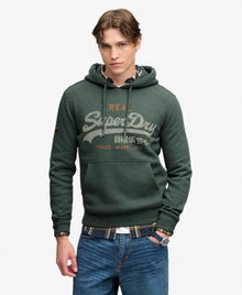 Superdry Vintage Logo Heritage Relaxed Hoodie - Denver Green Marl