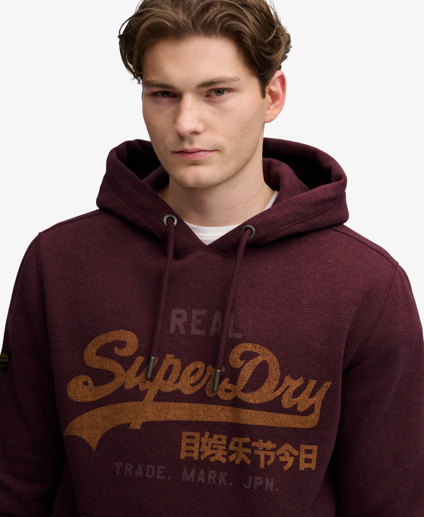 Superdry Vintage Logo Heritage Relaxed Hoodie - Tawny Port Red