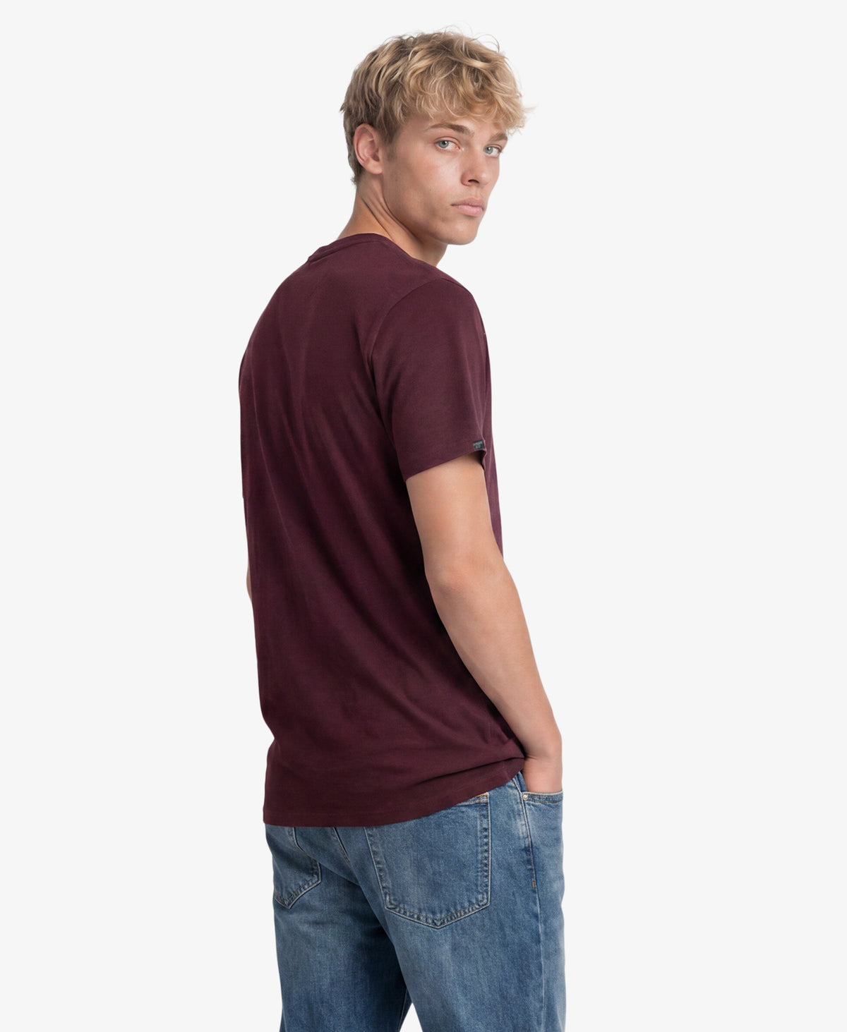 Superdry Essential Serif Logo Embroidered T-Shirt - Tawny Port/Marl Port