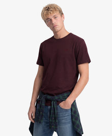 Superdry Essential Serif Logo Embroidered T-Shirt - Tawny Port/Marl Port
