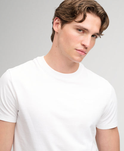 Superdry Essential Serif Logo Embroidered T-Shirt - Optic/White