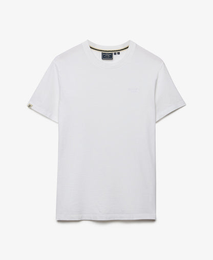 Superdry Essential Serif Logo Embroidered T-Shirt - Optic/White