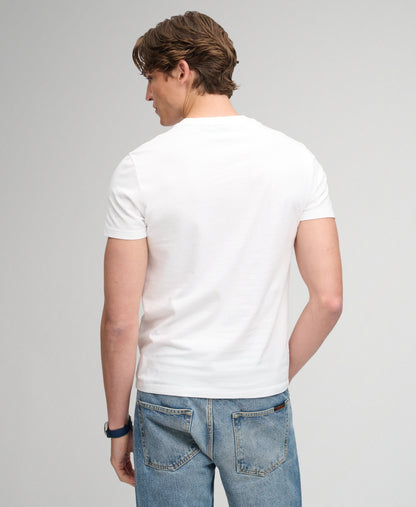 Superdry Essential Serif Logo Embroidered T-Shirt - Optic/White