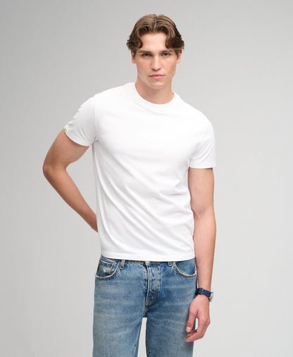 Superdry Essential Serif Logo Embroidered T-Shirt - Optic/White