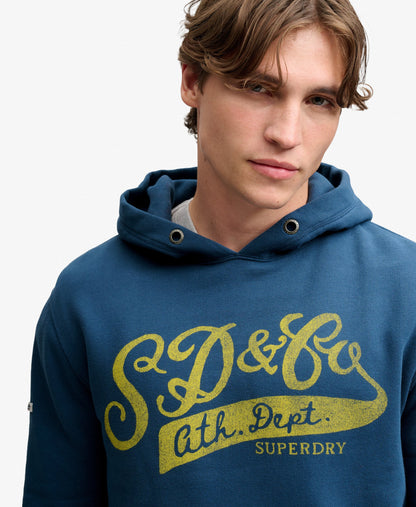 Superdry Vintage Script Hoodie - Vintage Sage Green