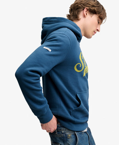 Superdry Vintage Script Hoodie - Skate Navy