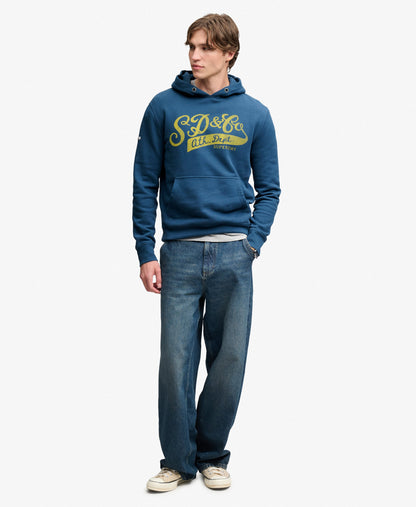 Superdry Vintage Script Hoodie - Vintage Sage Green