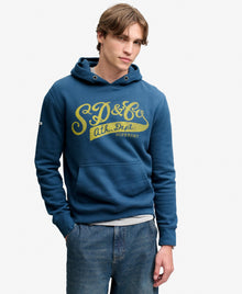 Superdry Vintage Script Hoodie - Vintage Sage Green