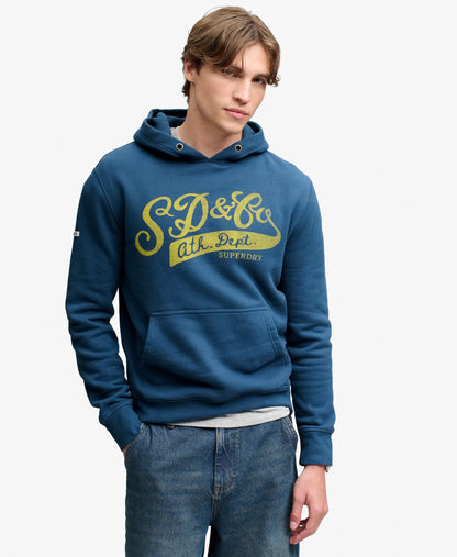 Superdry Vintage Script Hoodie - Vintage Sage Green