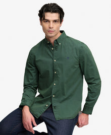 Superdry Garment Dyed Long Sleeve Shirt - Tumbled Green