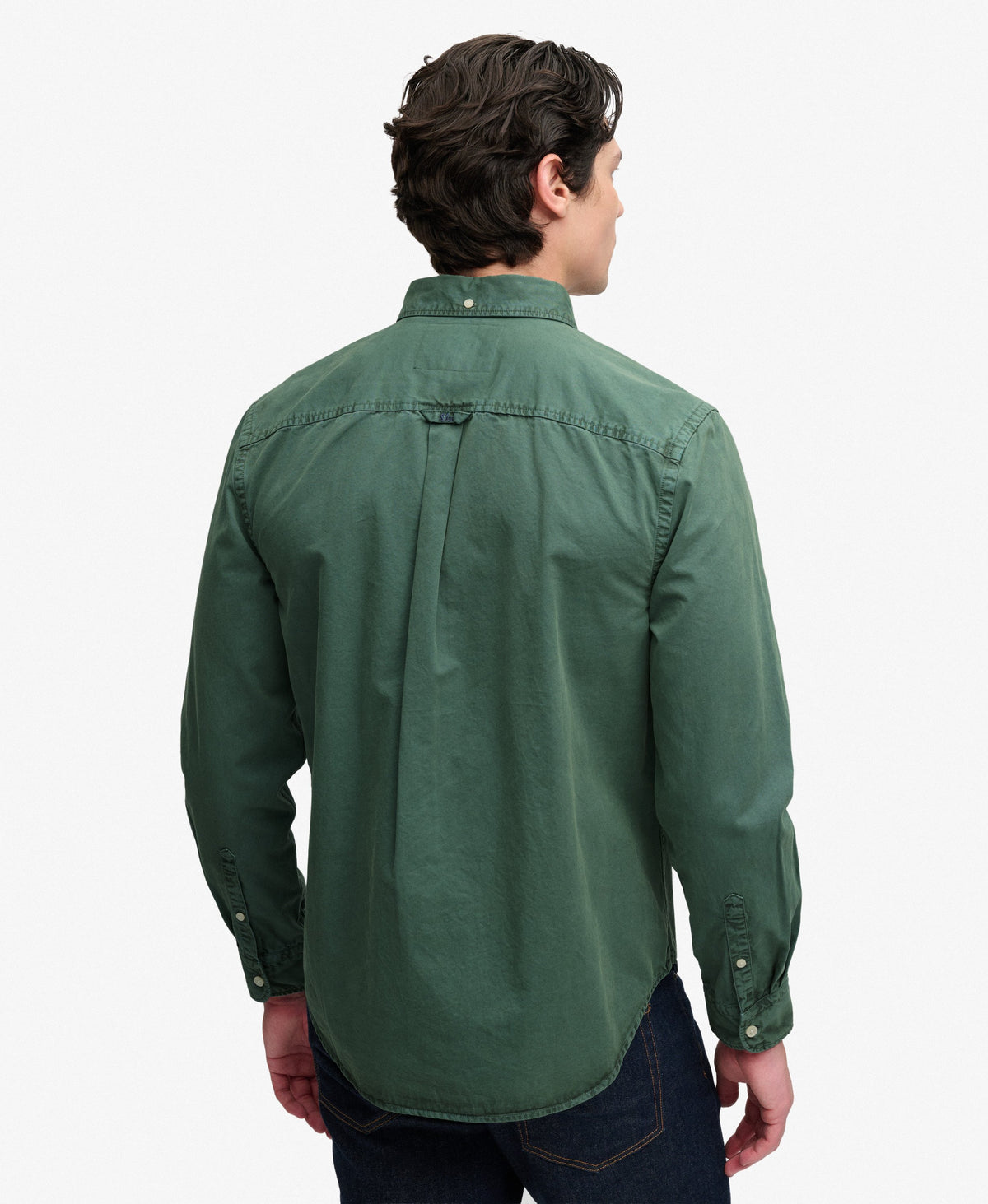Superdry Garment Dyed Long Sleeve Shirt - Tumbled Green