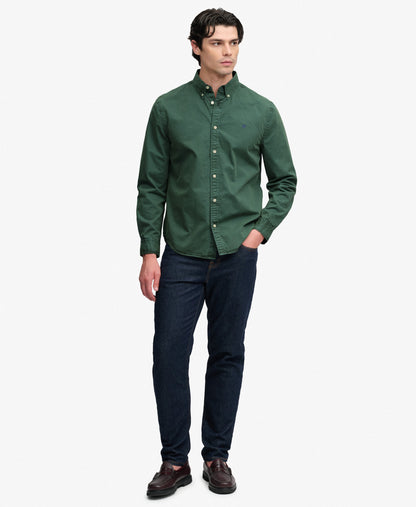 Superdry Garment Dyed Long Sleeve Shirt - Tumbled Green