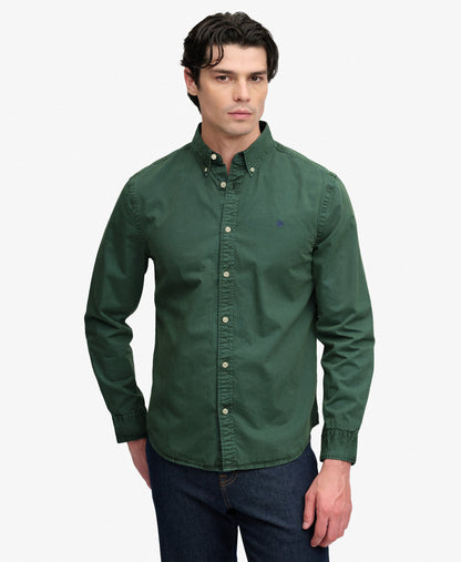 Superdry Garment Dyed Long Sleeve Shirt - Tumbled Green